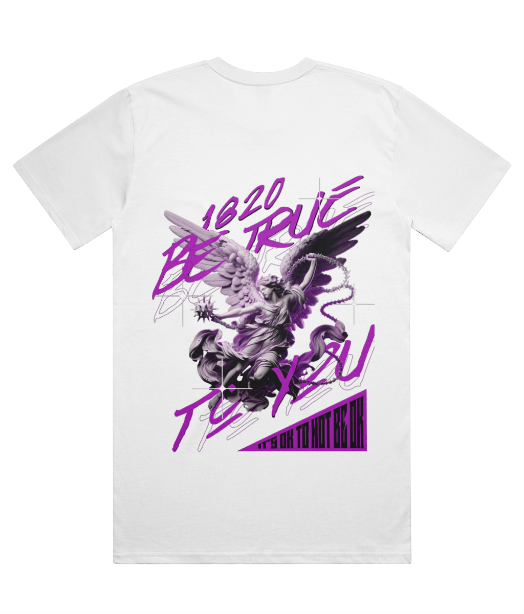 AWAKENED  HEAVYWEIGHT OVERSIZED T-SHIRT - MENTAL HEALTH AWARENESS - 1820 BE TRUE TO YOU