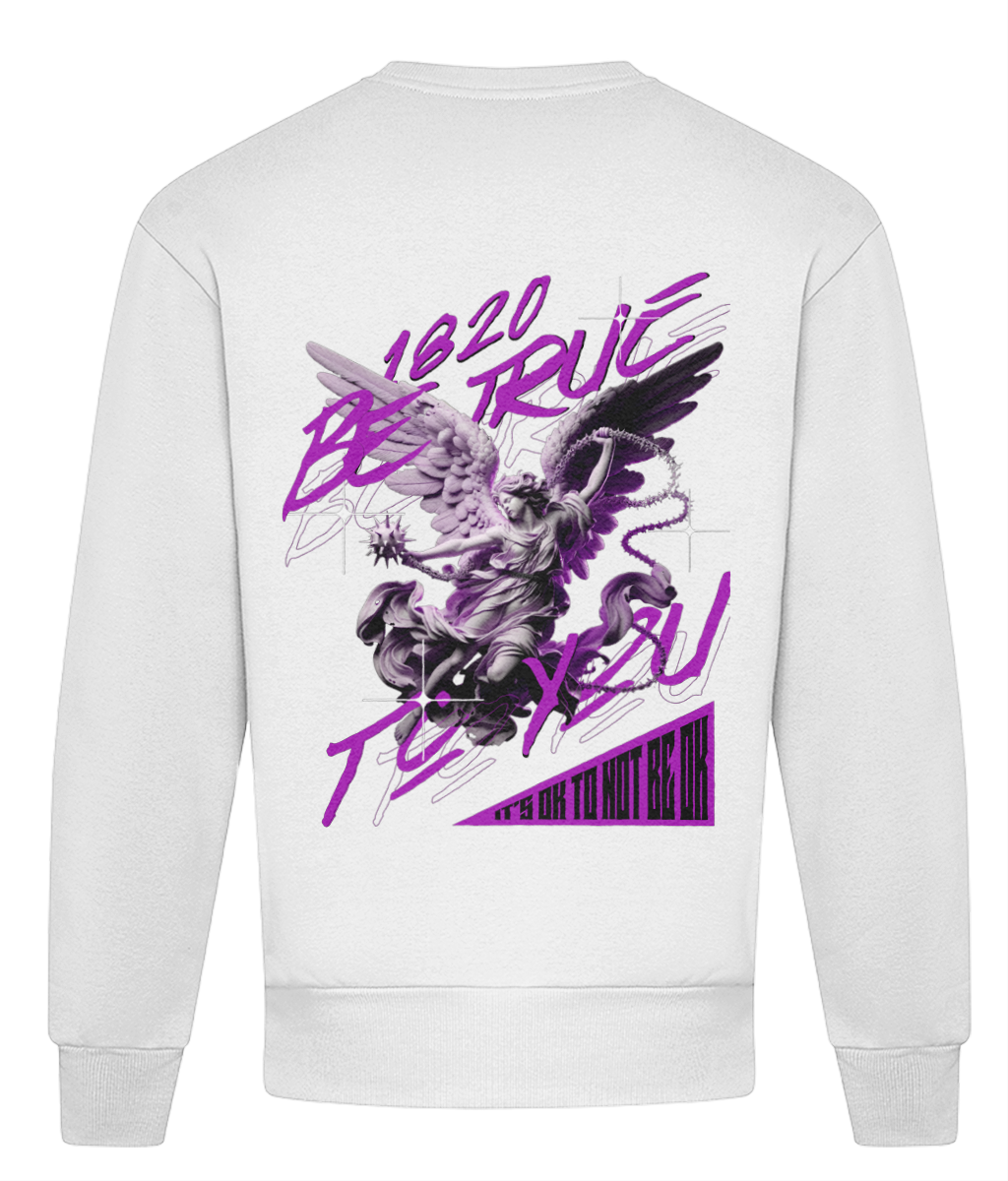 AWAKENED  HEAVYWEIGHT OVERSIZED SWEATER - MENTAL HEALTH AWARENESS - 1820 BE TRUE TO YOU