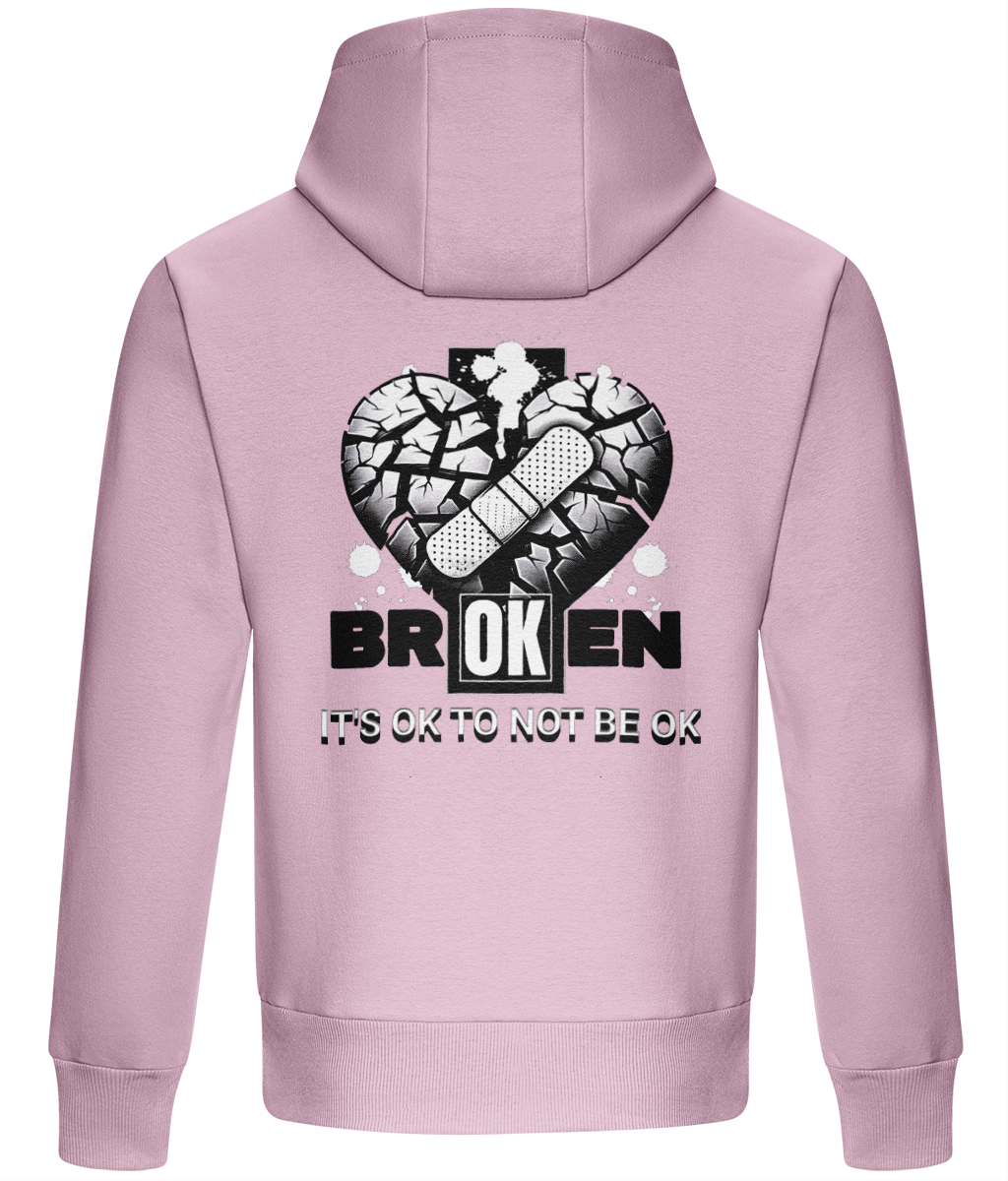 Mental Health Awareness Hoodie Broken Heart Design