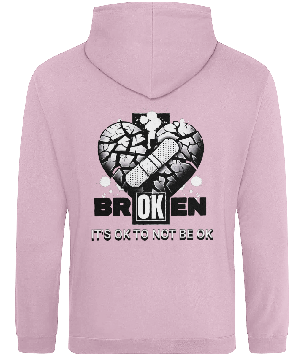 Mental Health Awareness Hoodie Broken Heart Design