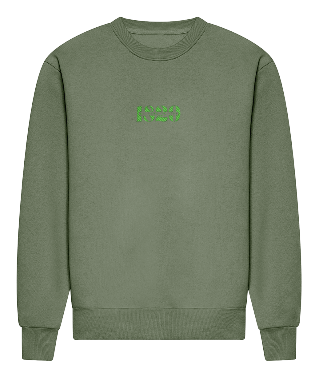 Oversized anxiety awareness sweater unisex green– heavyweight mindful apparel