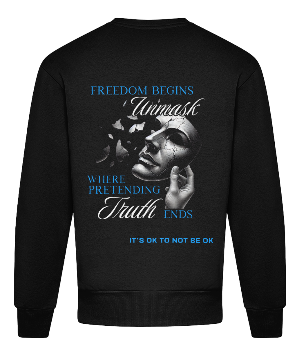 Back black 1820 Be True To You oversized mental health sweater