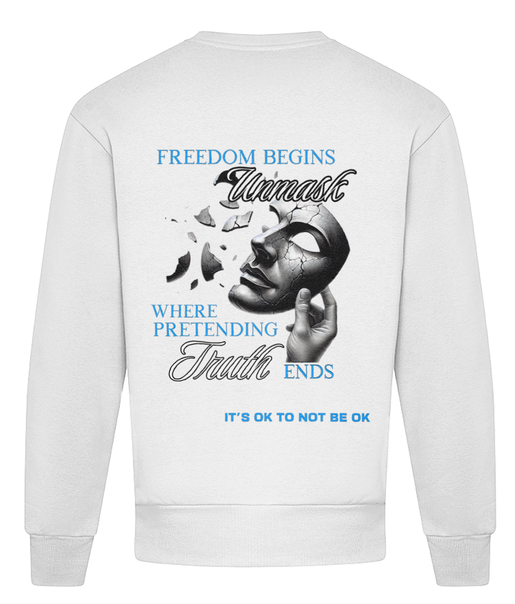 Back white 1820 Be True To You oversized mental health sweater