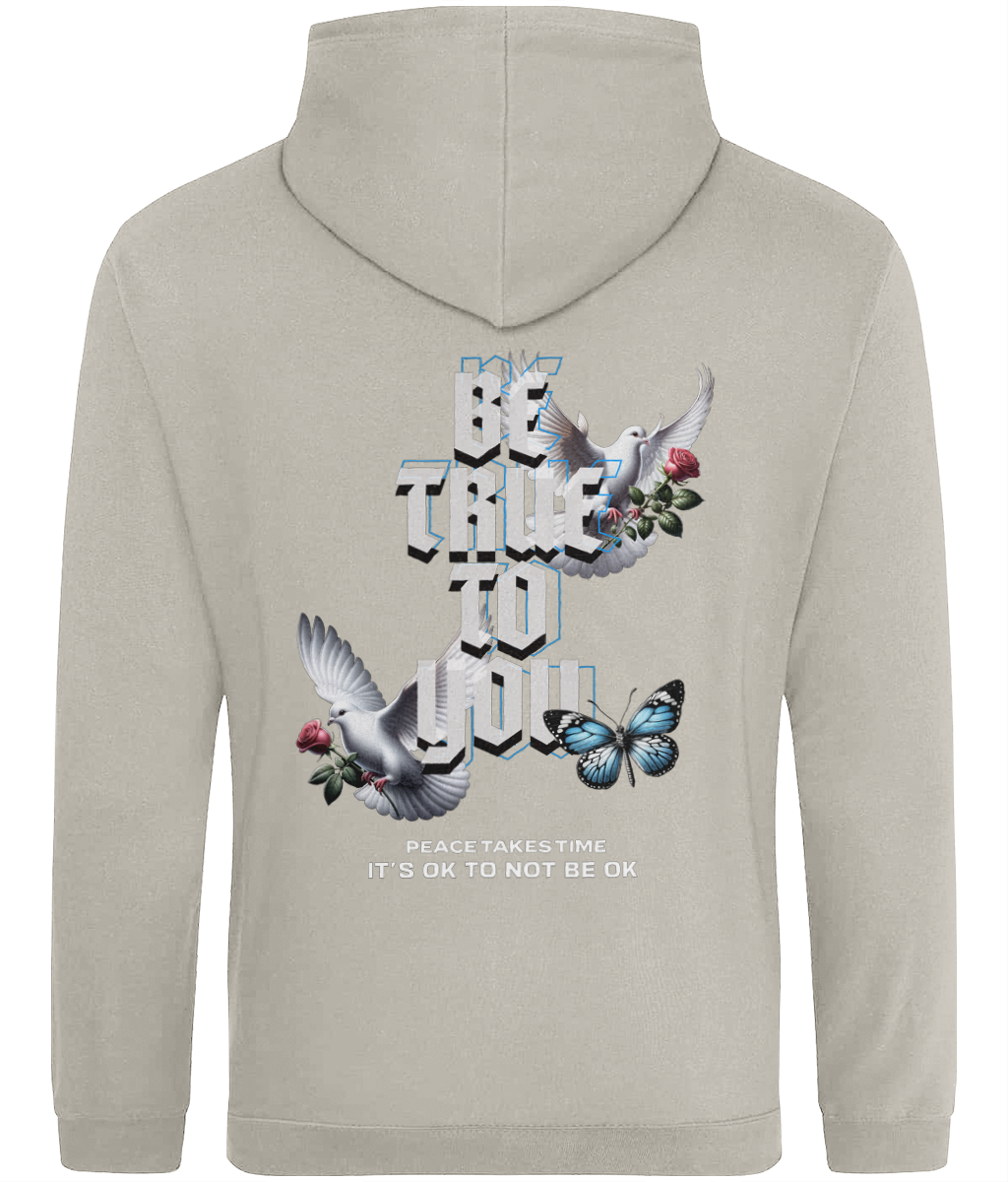 Lightweight peace hoodie back view – 1820 Be True To You