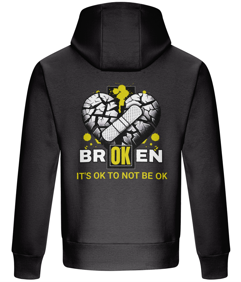 Mental Health Awareness Hoodie Broken Heart Design