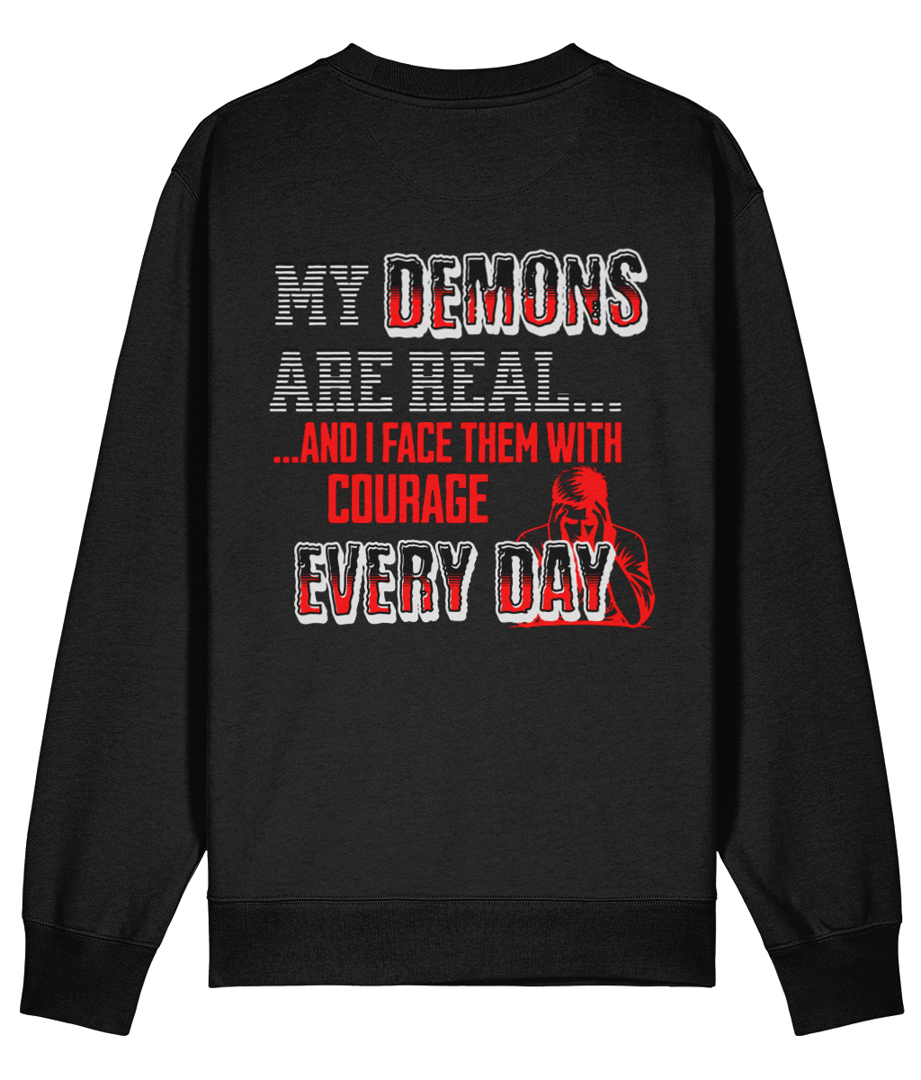 DEMONS  MID-WEIGHT SWEATER - MENTAL HEALTH AWARENESS - 1820 BE TRUE TO YOU