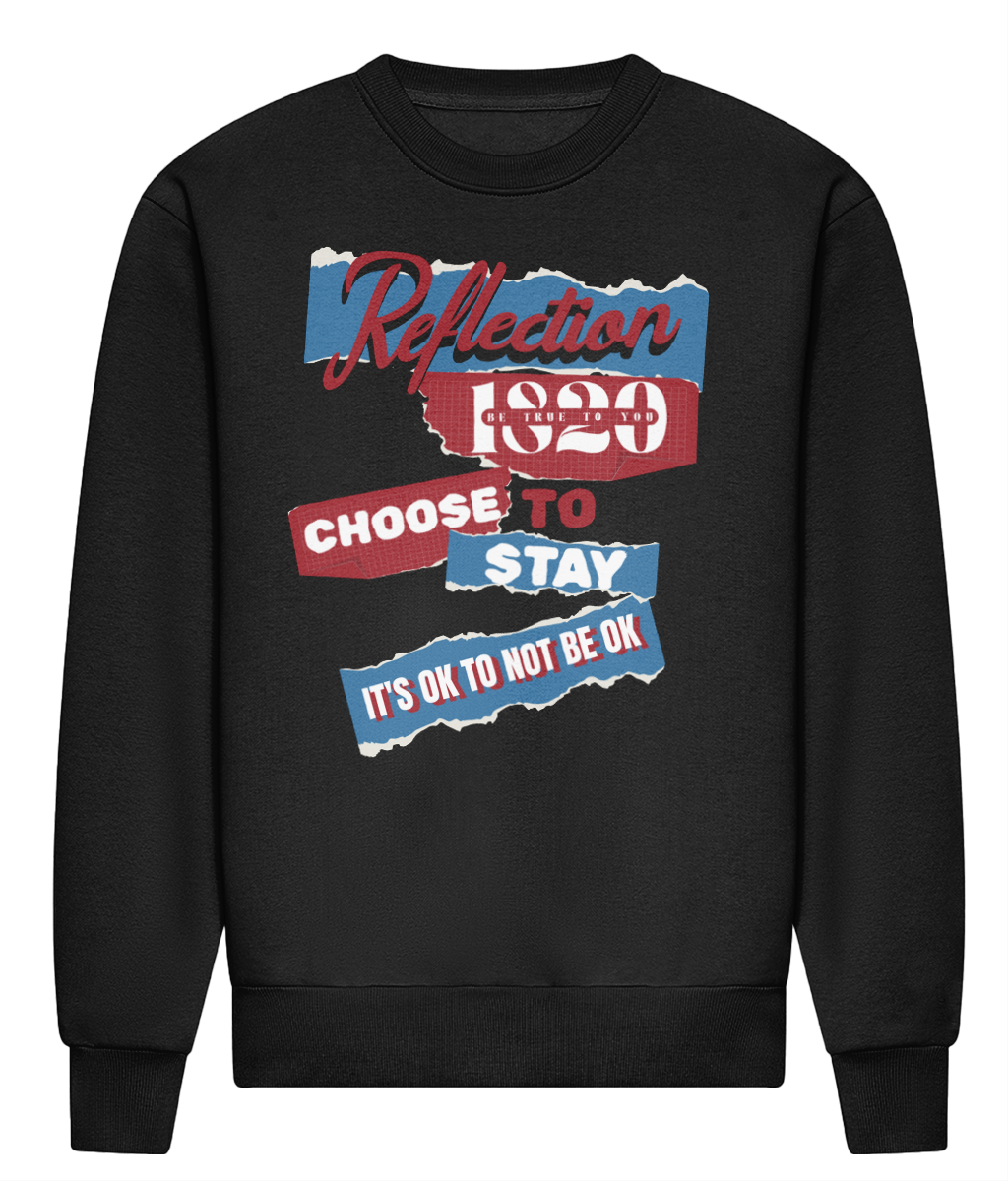 Front Oversized mental health sweater for grounding comfort