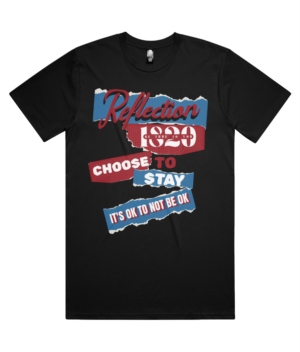 Front Life-affirming mental health t-shirt by 1820