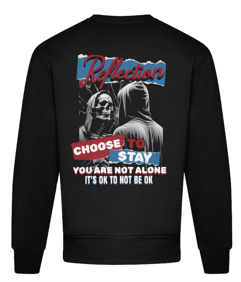 Back Oversized mental health sweater for grounding comfort