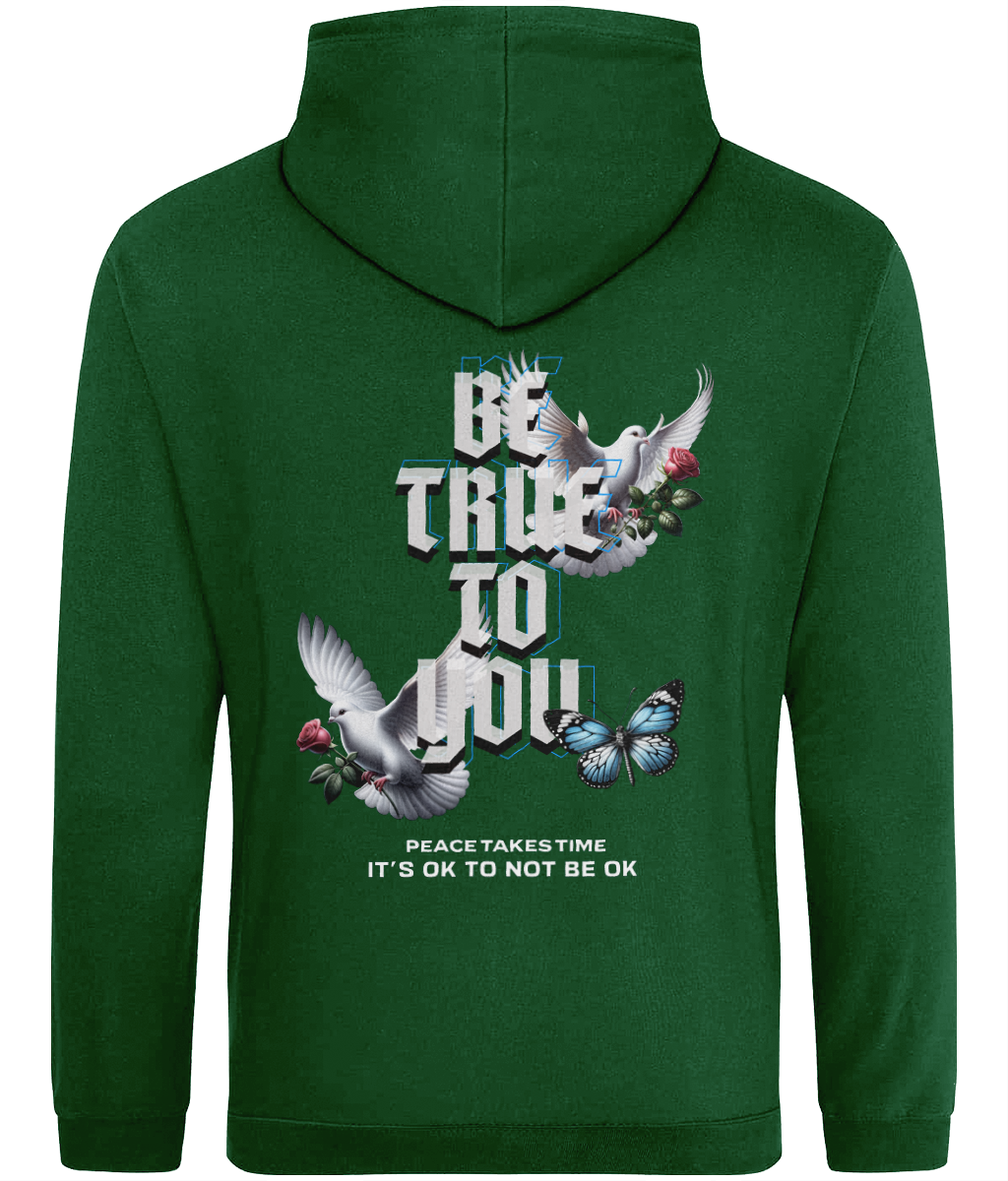 Lightweight peace hoodie back view – 1820 Be True To You
