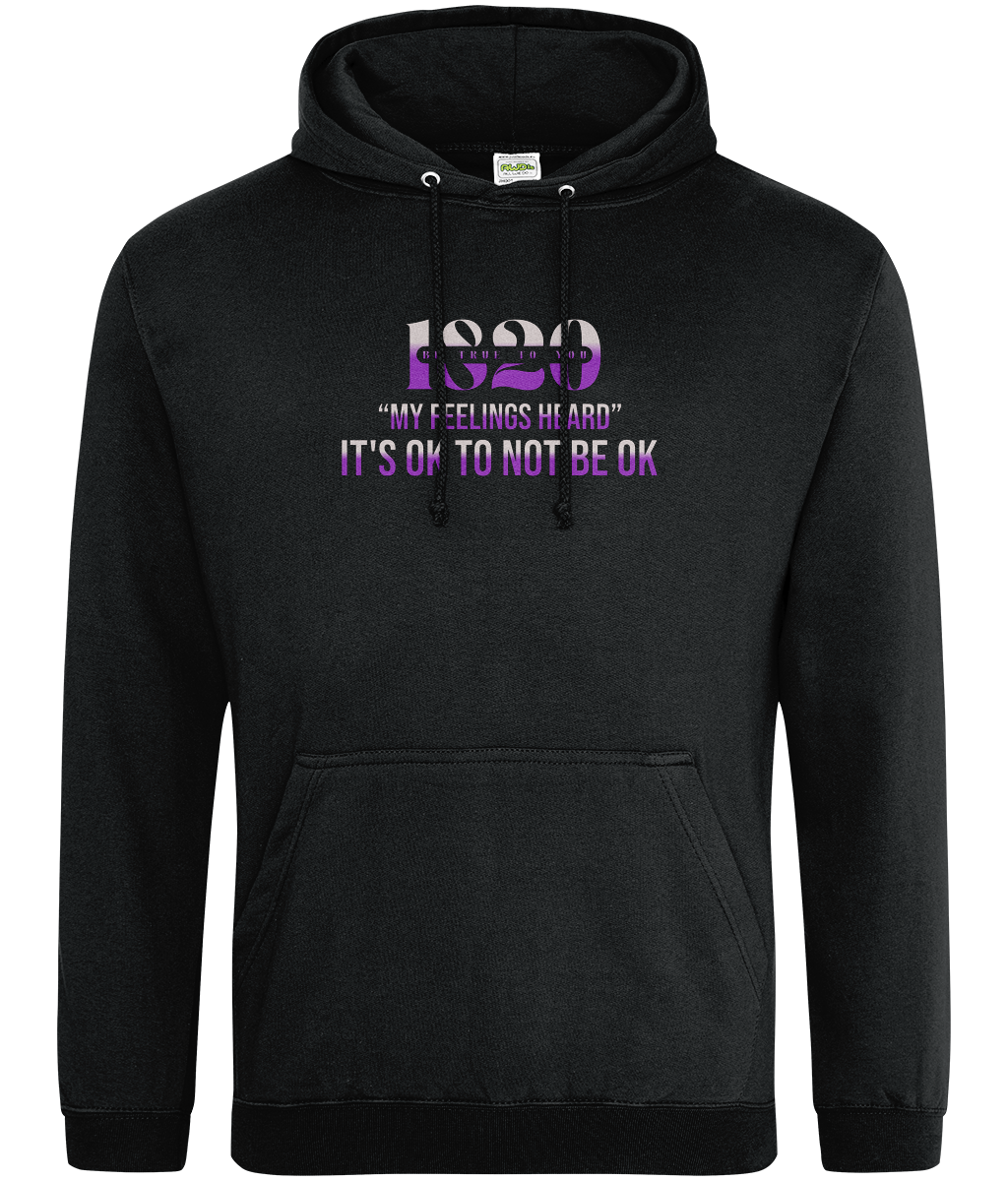 Front Conversation starter hoodie about feelings
