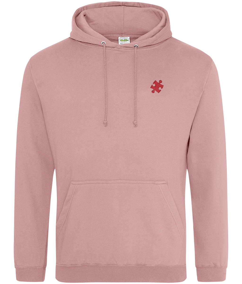 Left Chest pink Puzzle design streetwear hoodie