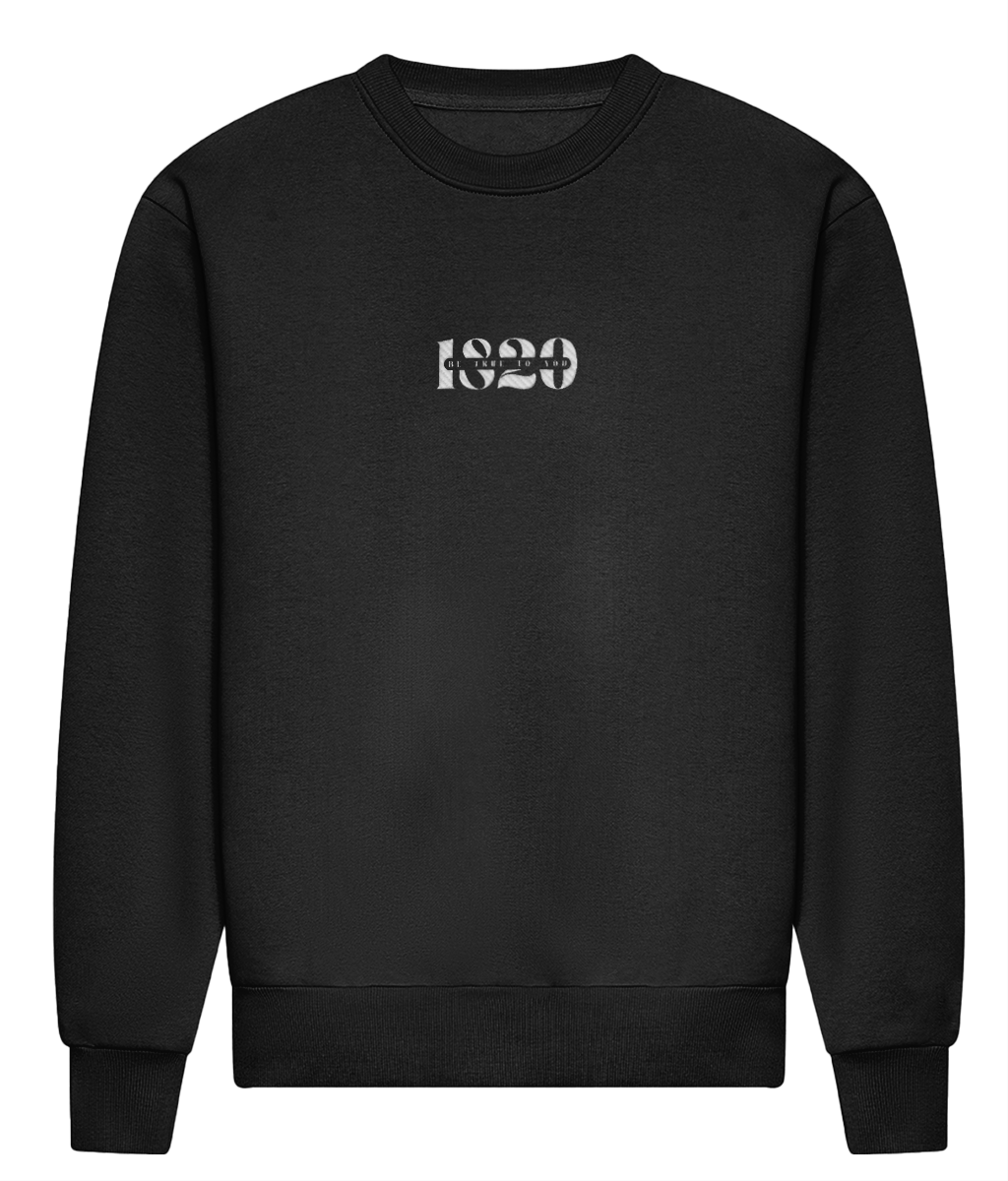 Oversized purity sweater black – front grounding mental health clothing by 1820