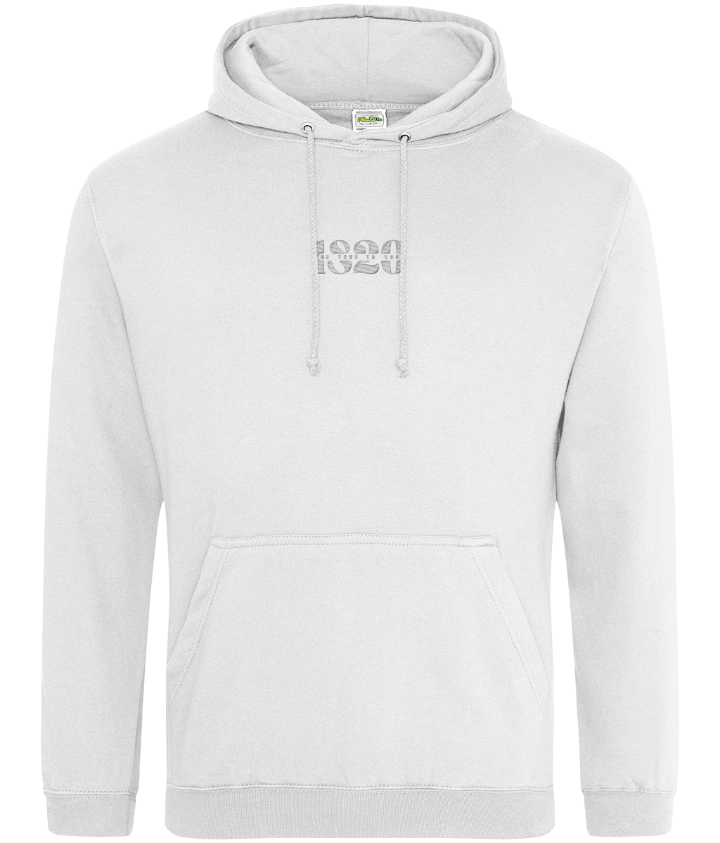 White Lightweight purity hoodie front – breathable mental health clothing