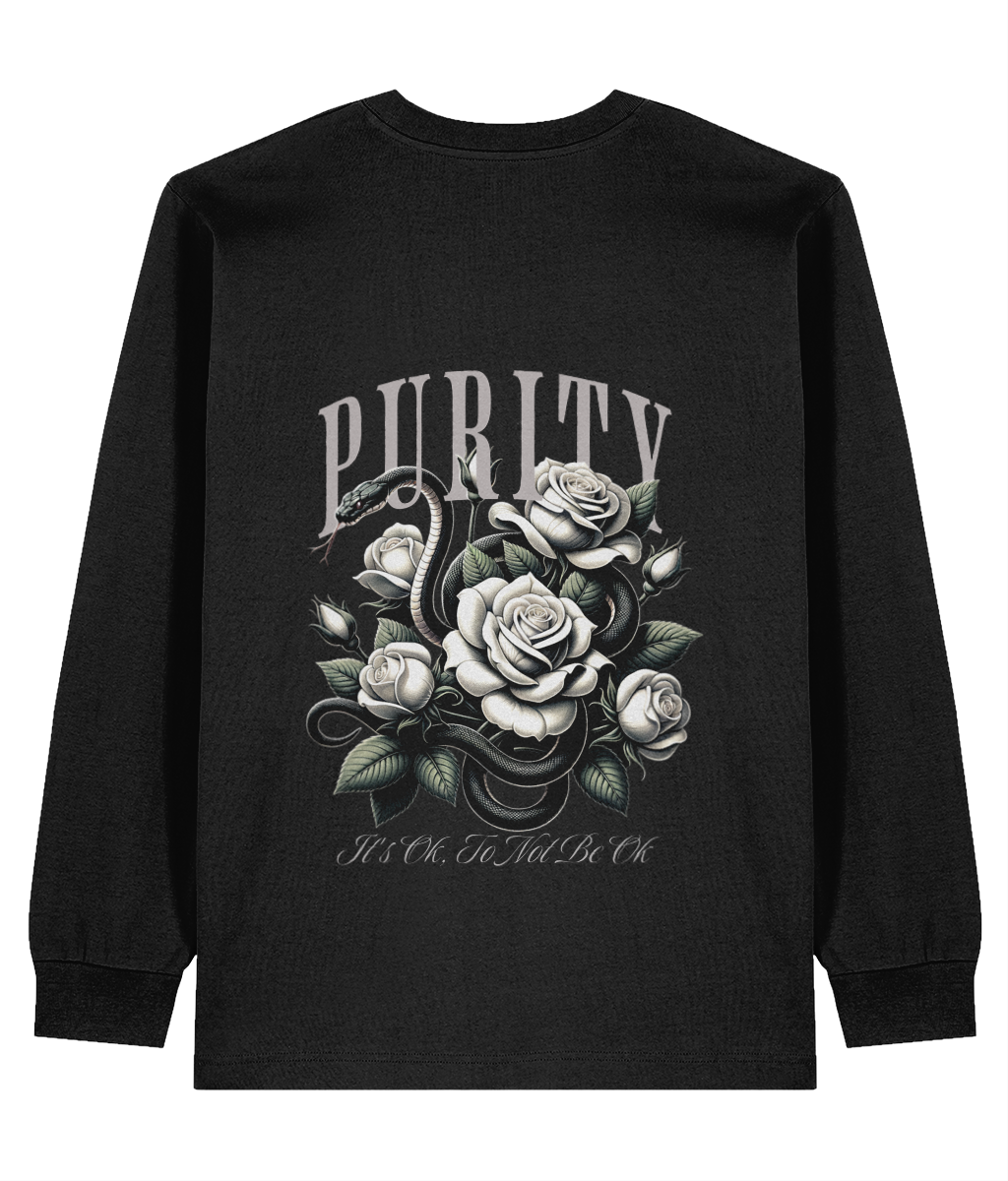 Purity inspired long sleeve clothing for emotional healing