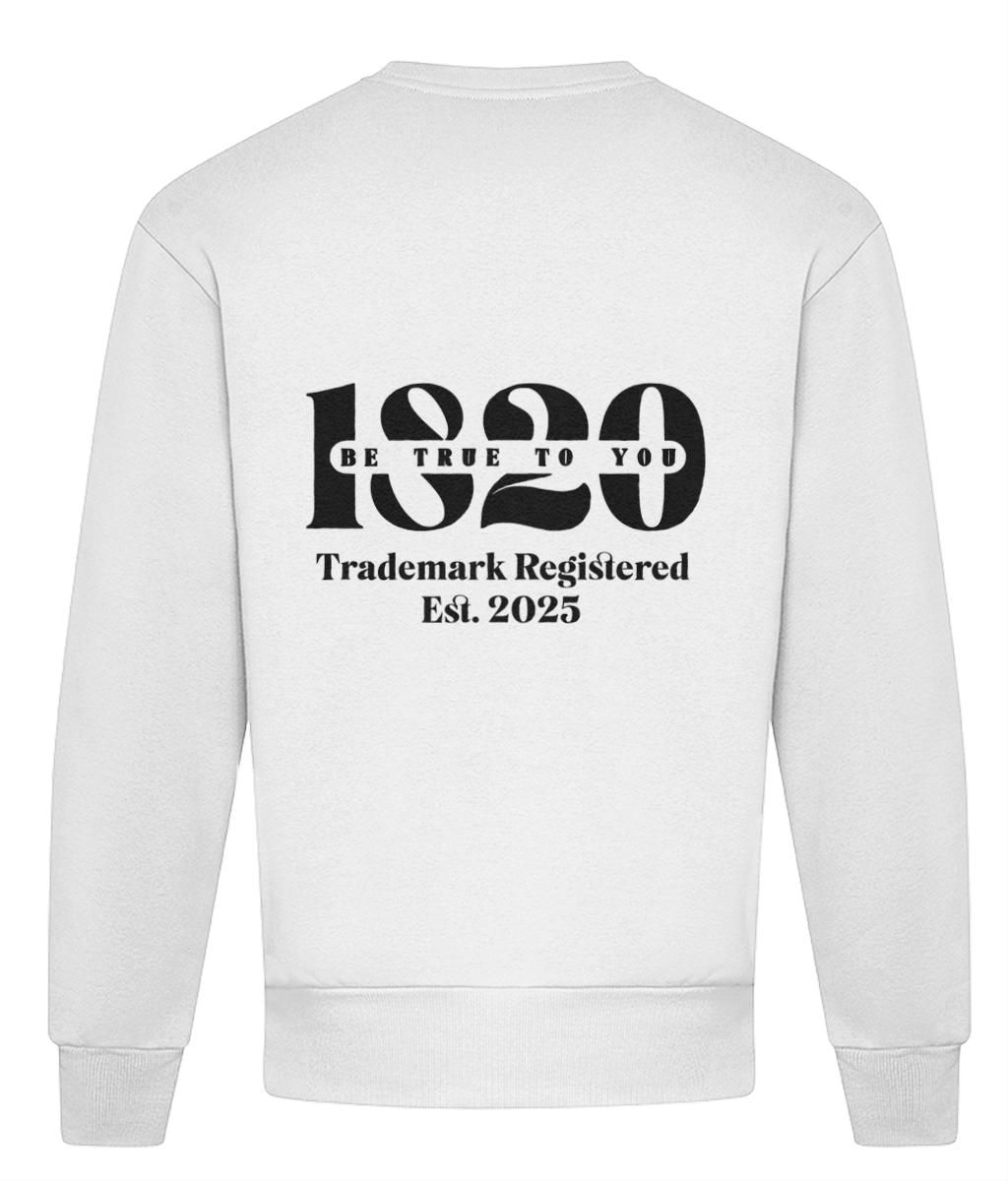 Back white 1820 Be True To You oversized streetwear sweater