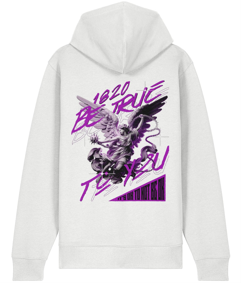 AWAKENED  MID-WEIGHT ZIPPED HOODIE - MENTAL HEALTH AWARENESS - 1820 BE TRUE TO YOU
