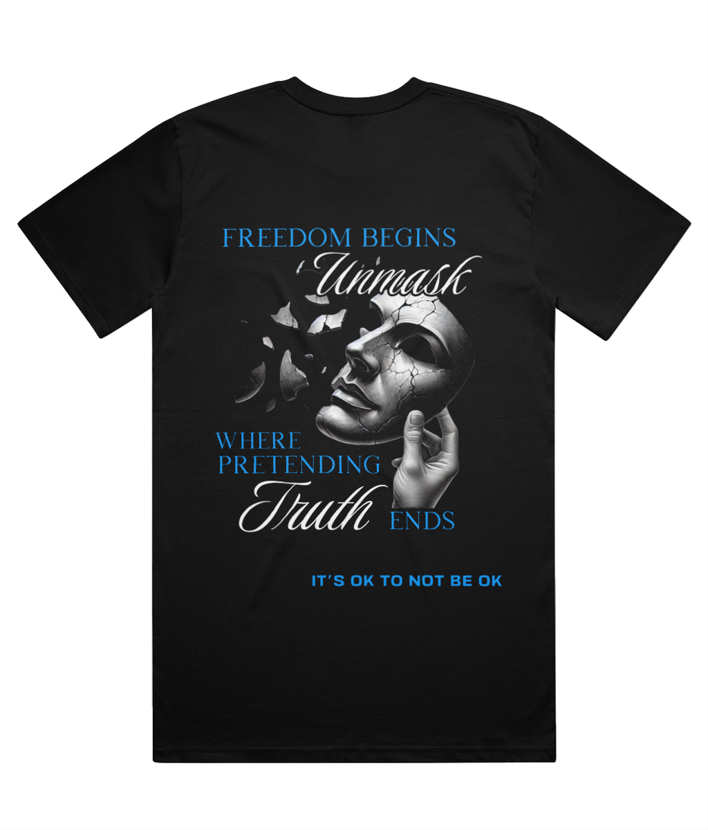 UNMASK HEAVYWEIGHT OVERSIZED T-SHIRT - MENTAL HEALTH AWARENESS - 1820 BE TRUE TO YOU