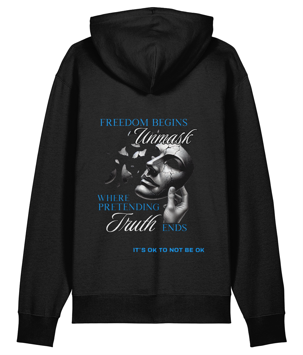 UNMASK MID-WEIGHT HOODIE - MENTAL HEALTH AWARENESS - 1820 BE TRUE TO YOU