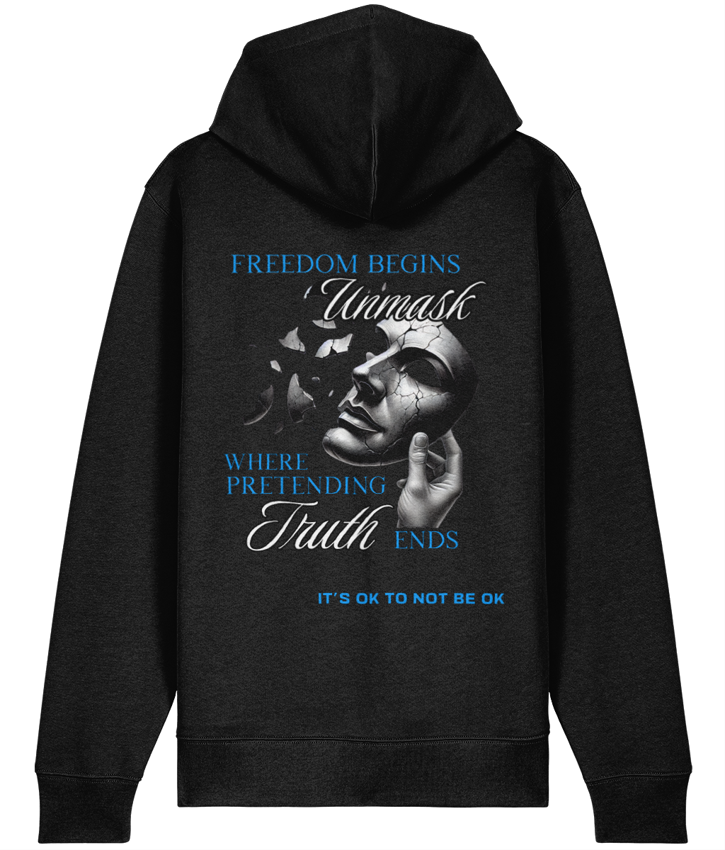 UNMASK MID-WEIGHT ZIPPED HOODIE - MENTAL HEALTH AWARENESS - 1820 BE TRUE TO YOU